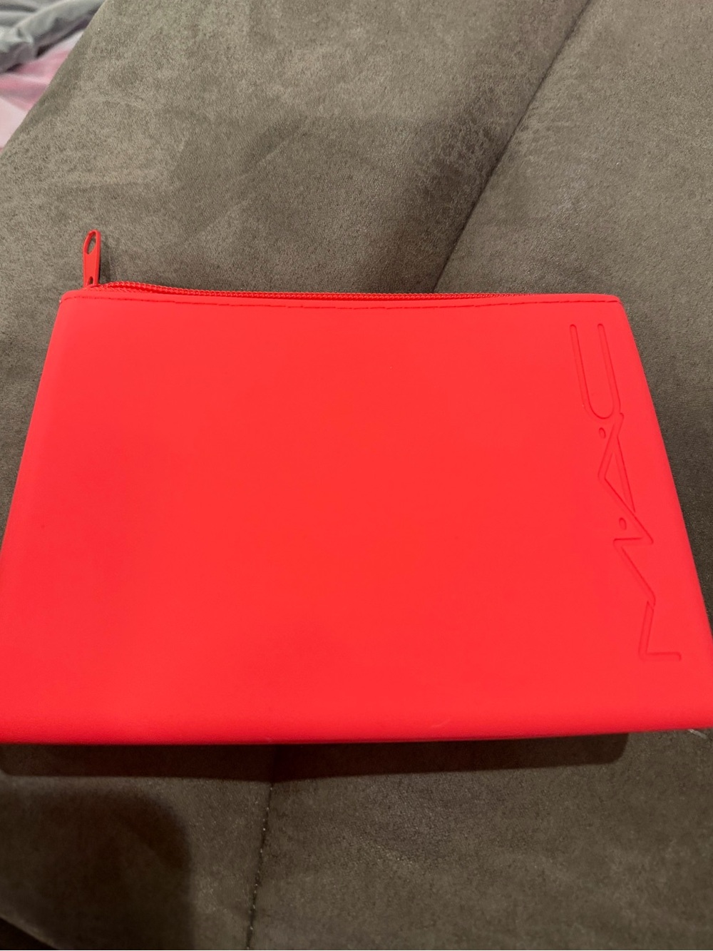 New Red Silicon Mac Cosmetics pouch waterproof